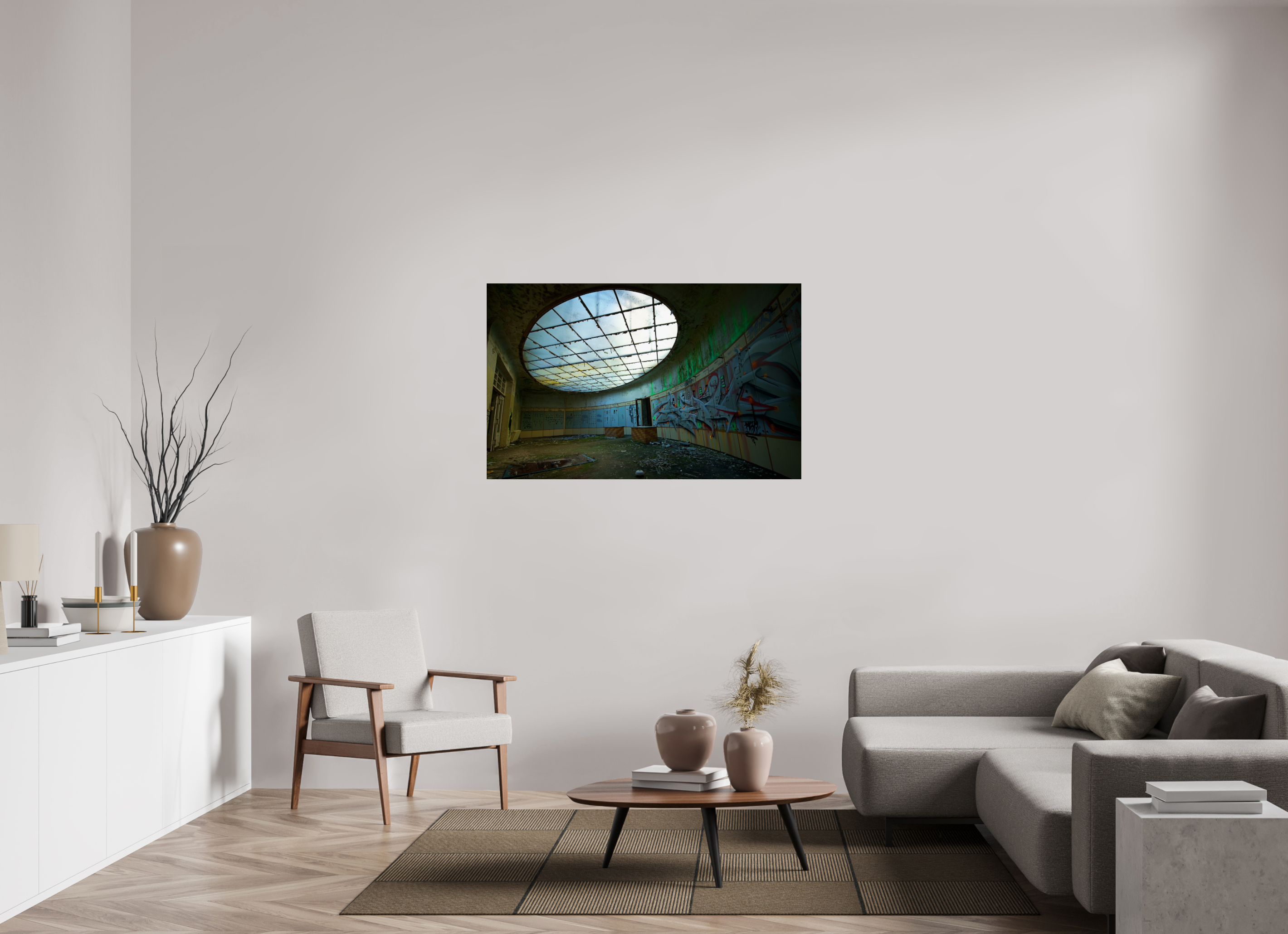 128,5 x 80 cm, Photo Print Under Acrylic Glass Skylight View