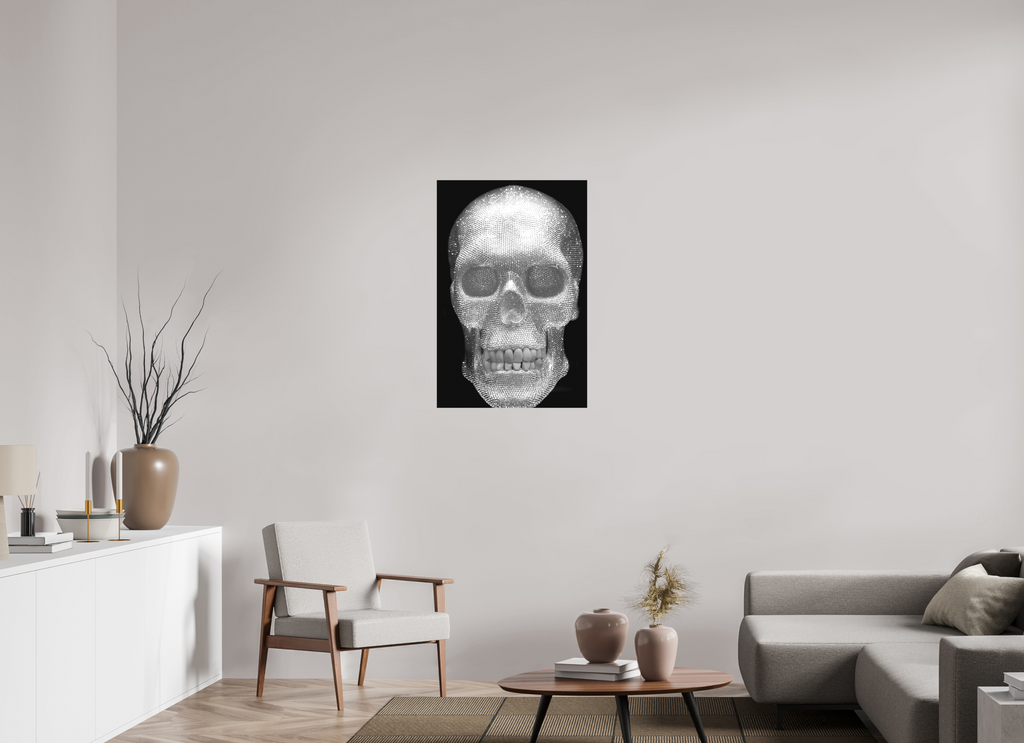 60 x 91,4 cm, Father forgive me Diamond Skull