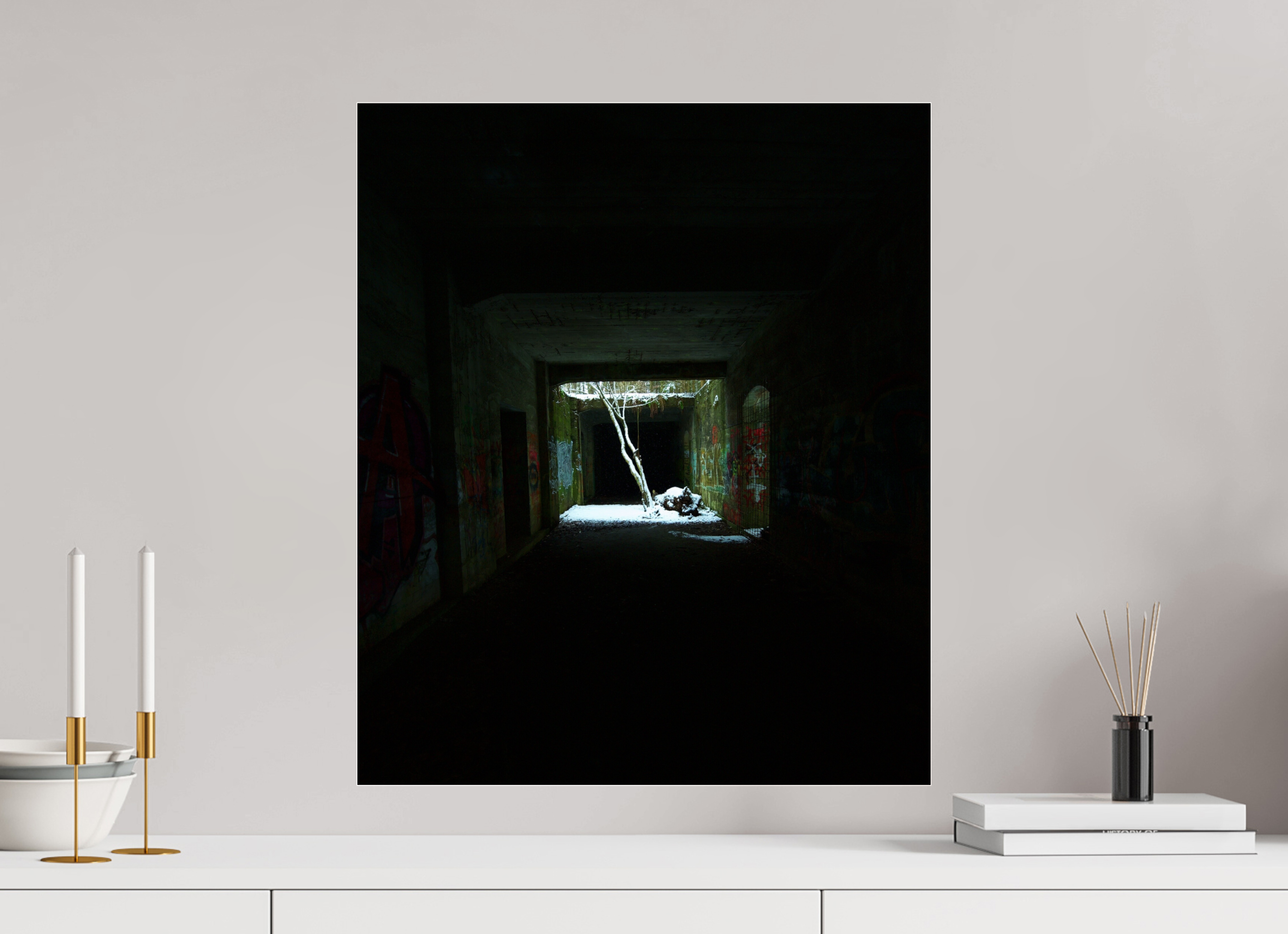 50 x 59,5 cm, Photo Print Under Acrylic Glass The light in the darkness