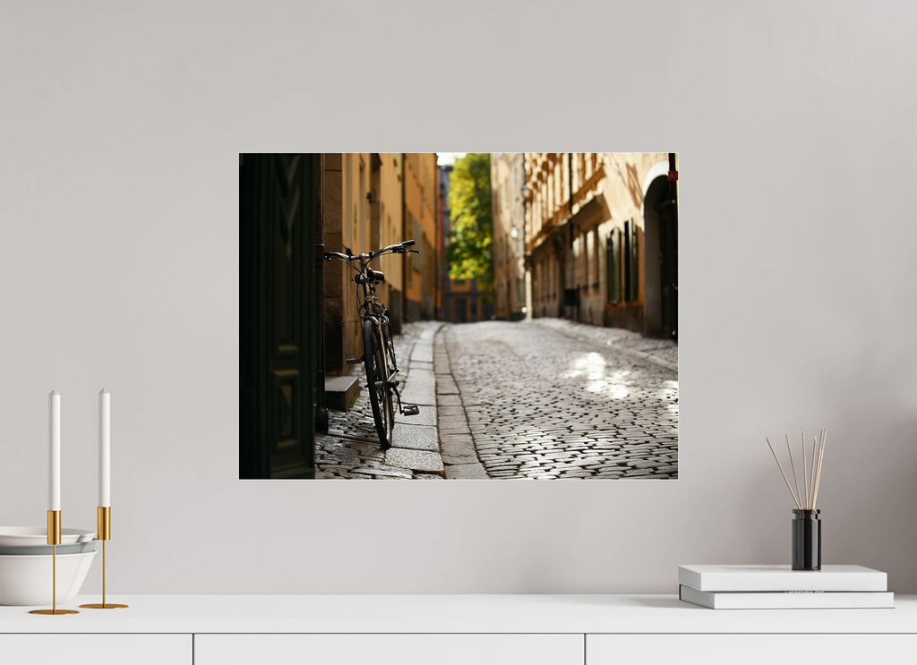 53,8 x 40 cm, Photo Print Under Acrylic Glass Cycling in the old town