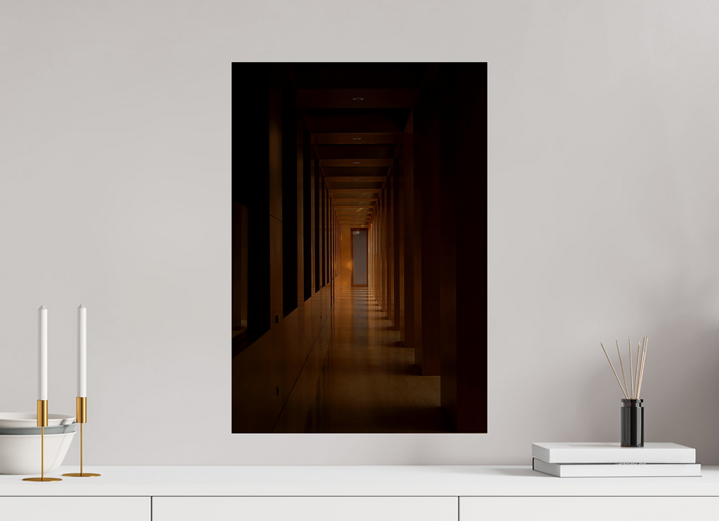 40 x 58,1 cm, Photo Print Under Acrylic Glass The dark hallway