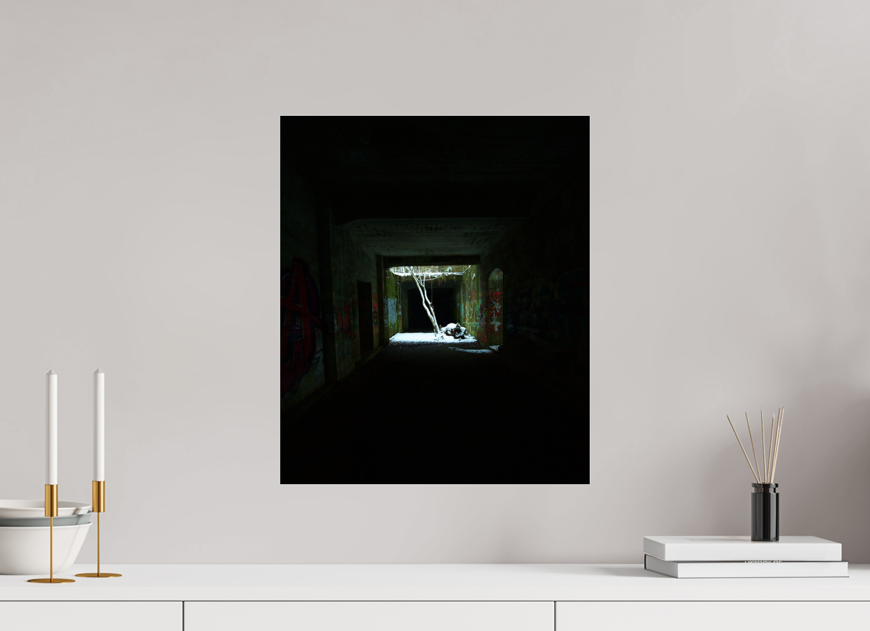 40 x 47,6 cm, Photo Print Under Acrylic Glass The light in the darkness